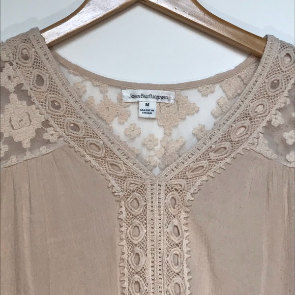 M long sleeve crotchet detail top cream - Picture 2 of 3